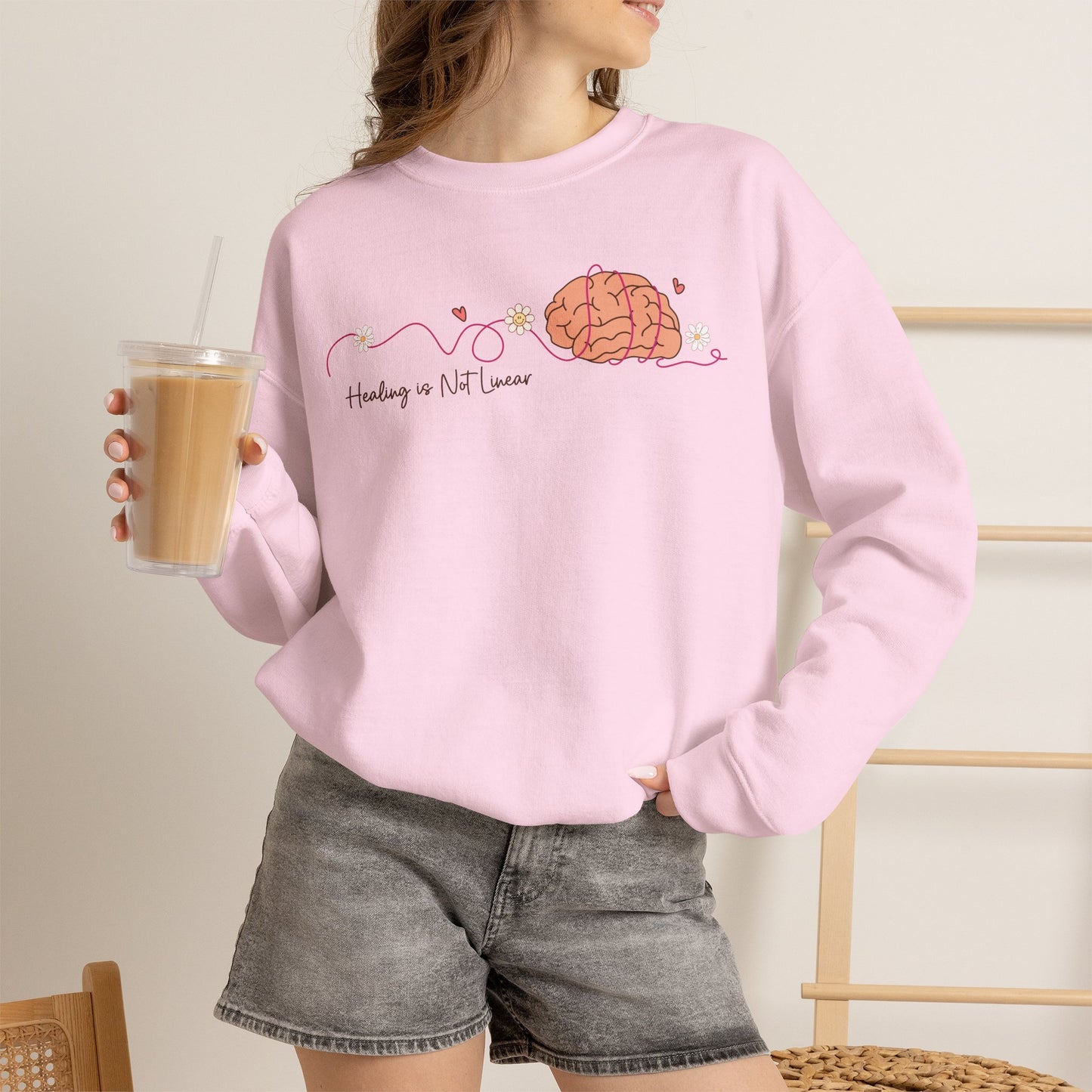 Healing Is Not Linear Sweatshirt | Mental Health Awareness Crewneck