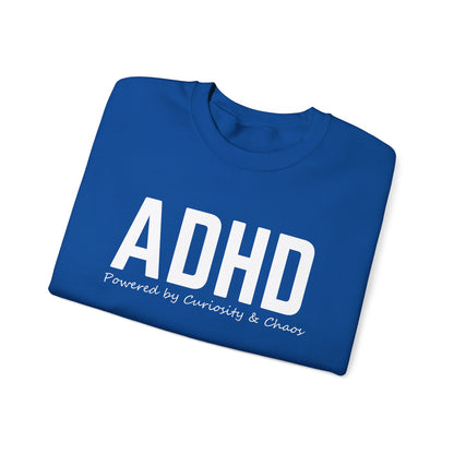 ADHD Powered by Curiosity Sweatshirt – Neurodivergent Affirmation Crewneck
