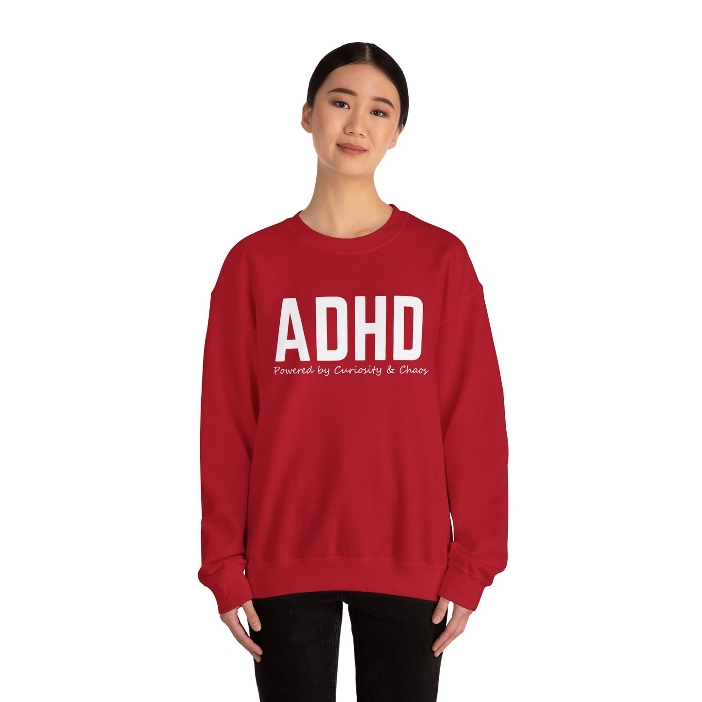 ADHD Powered by Curiosity Sweatshirt – Neurodivergent Affirmation Crewneck