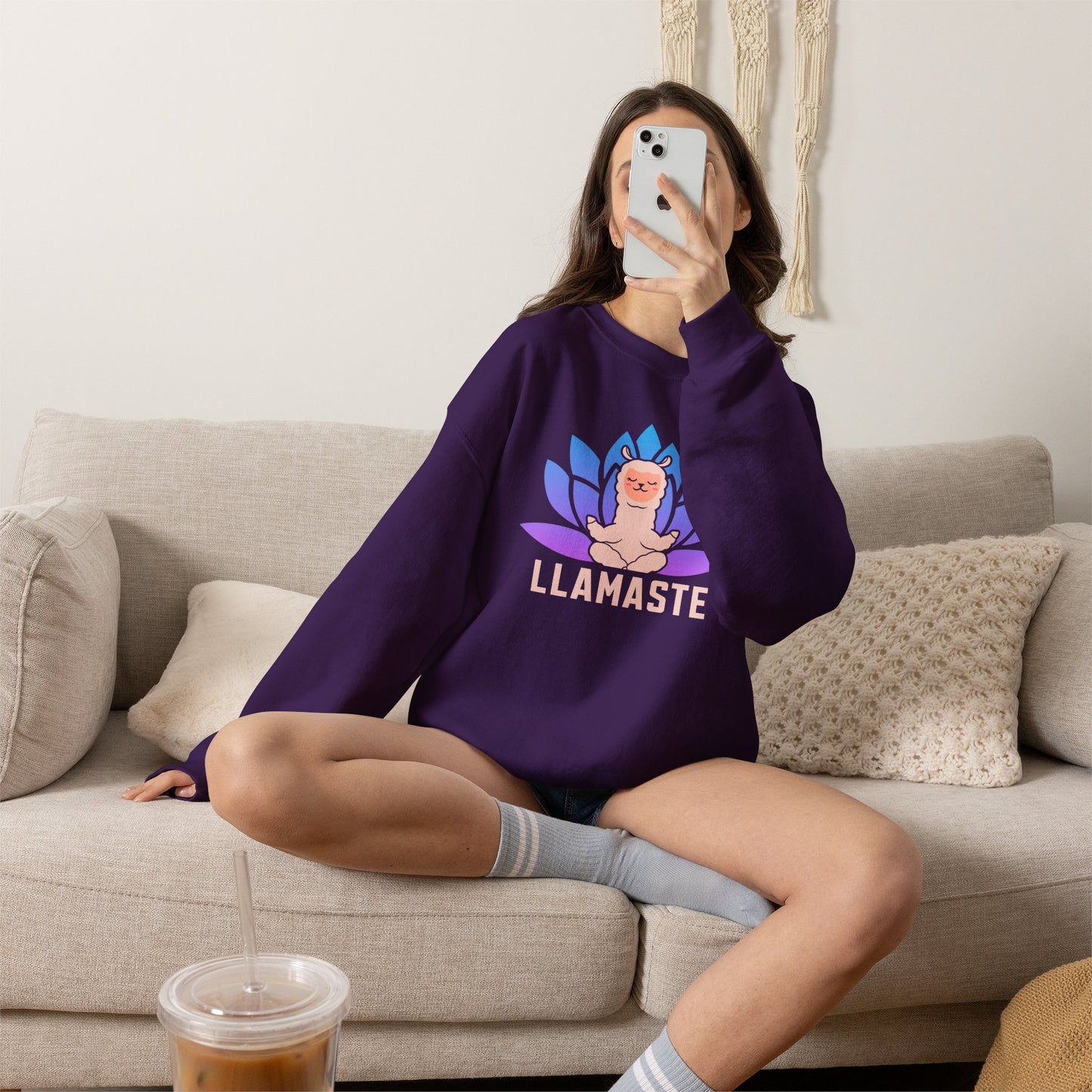 Llamaste Sweatshirt | Funny Desi Llama Yoga Pun Crewneck