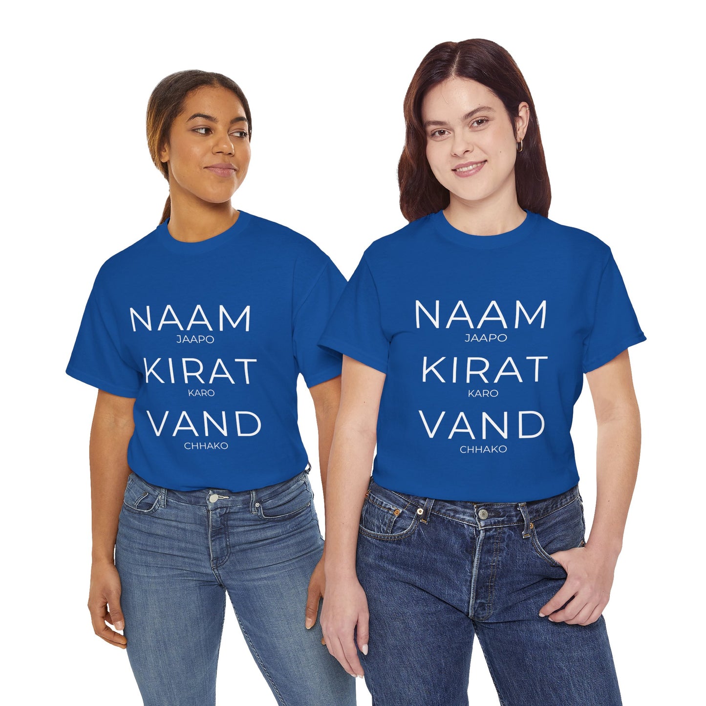 Unisex Punjabi Sikh T-Shirt – NAAM JAPPO KIRAT KARO VAND CHHAKO Tee
