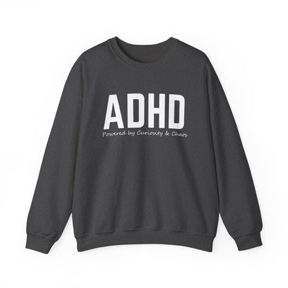 ADHD Powered by Curiosity Sweatshirt – Neurodivergent Affirmation Crewneck