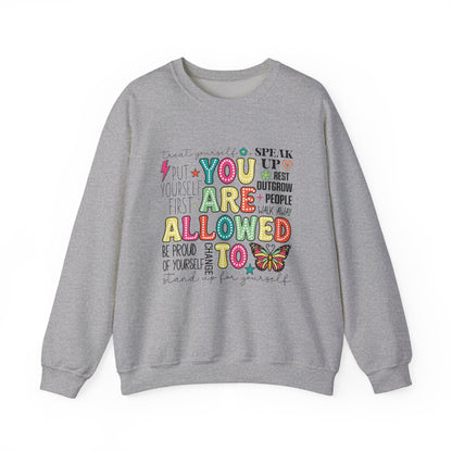 You Are Allowed To – Mental Health Affirmation Graphic T-Shirt