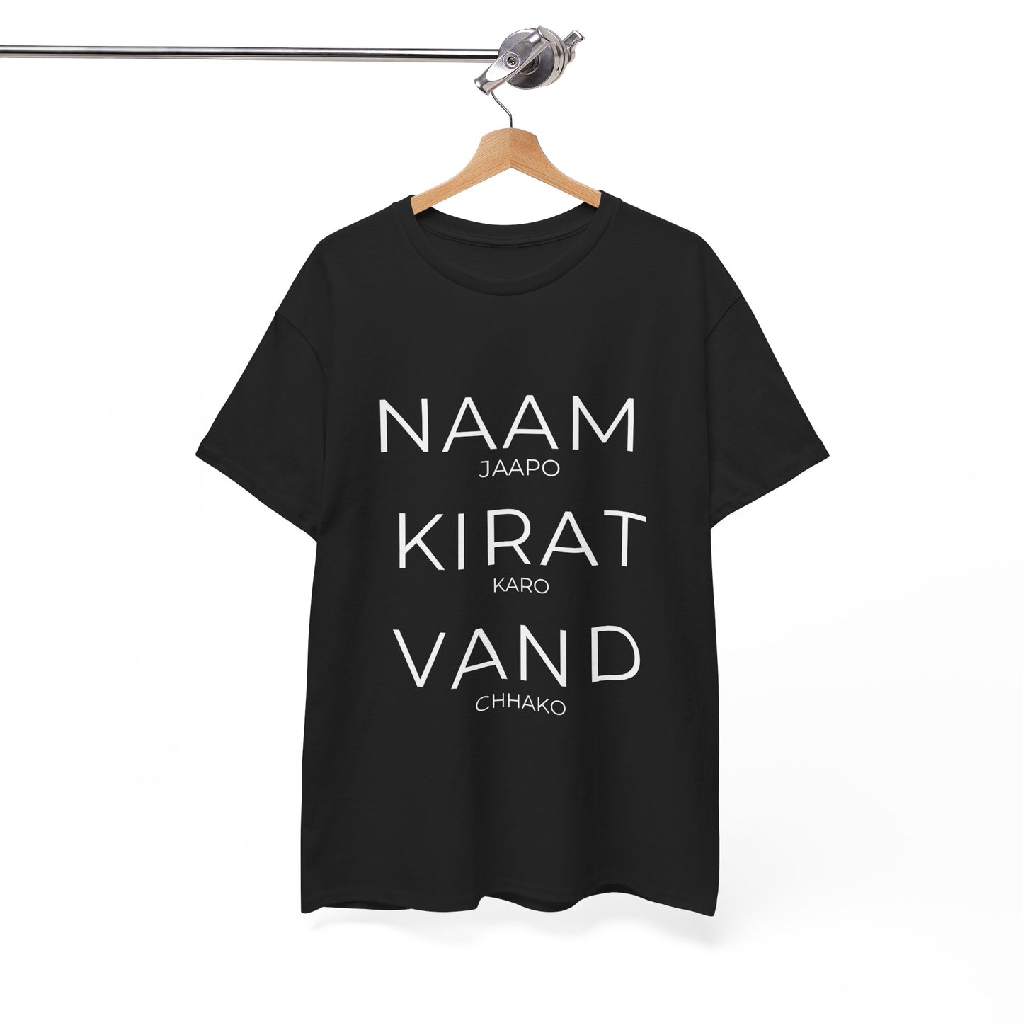Unisex Punjabi Sikh T-Shirt – NAAM JAPPO KIRAT KARO VAND CHHAKO Tee