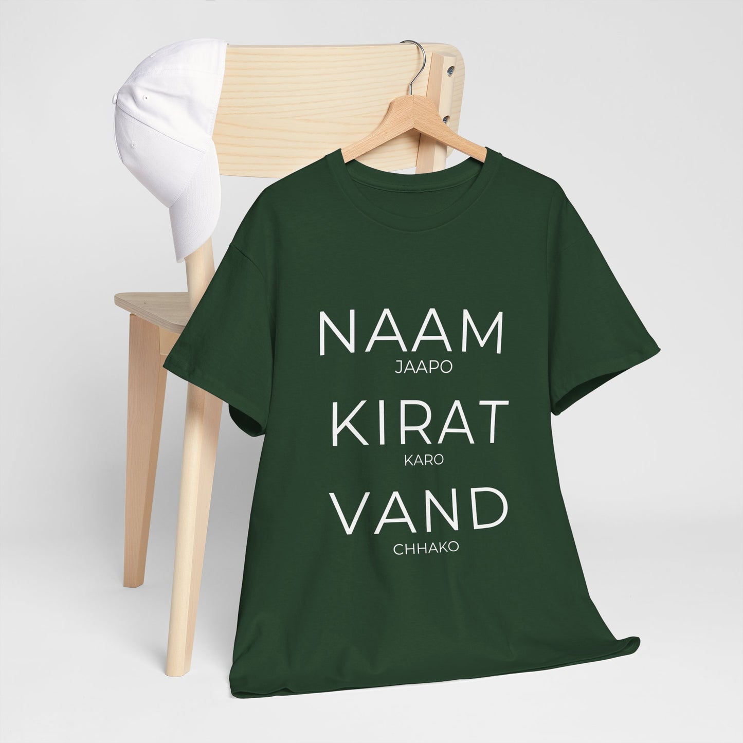 Unisex Punjabi Sikh T-Shirt – NAAM JAPPO KIRAT KARO VAND CHHAKO Tee