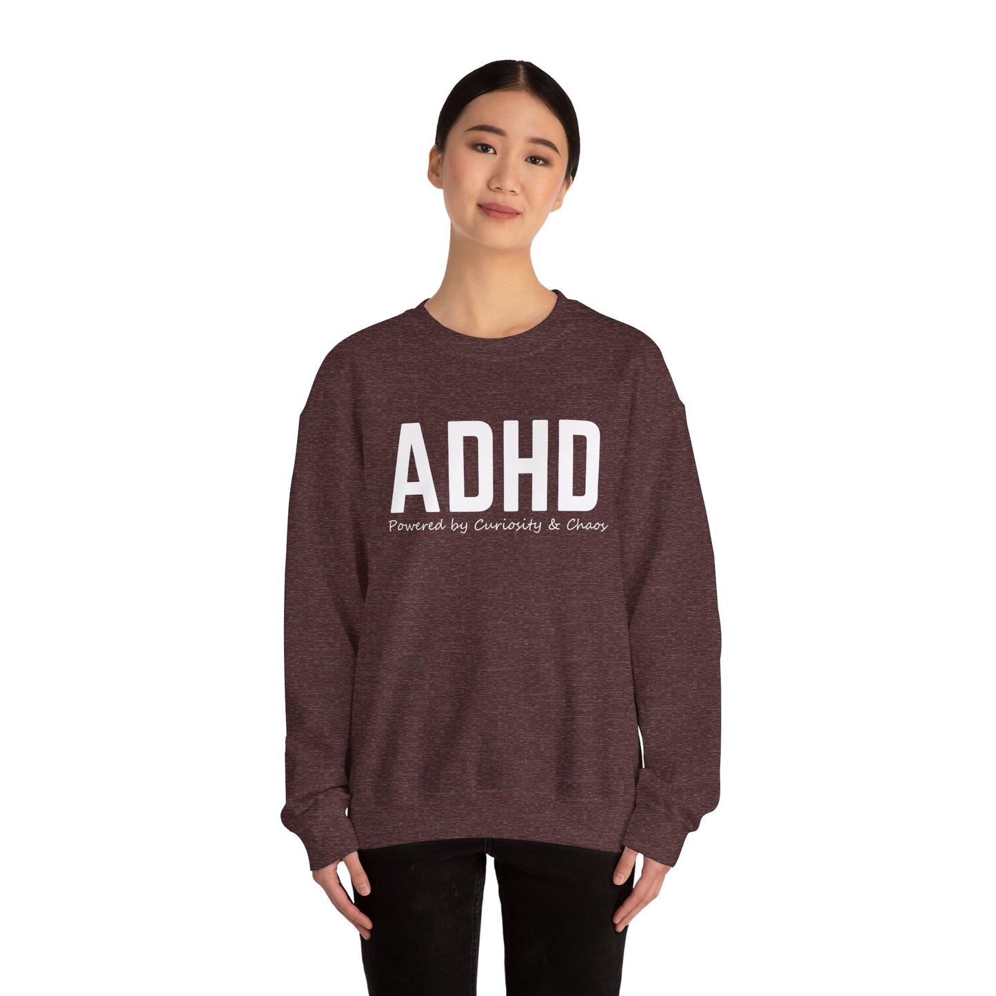 ADHD Powered by Curiosity Sweatshirt – Neurodivergent Affirmation Crewneck