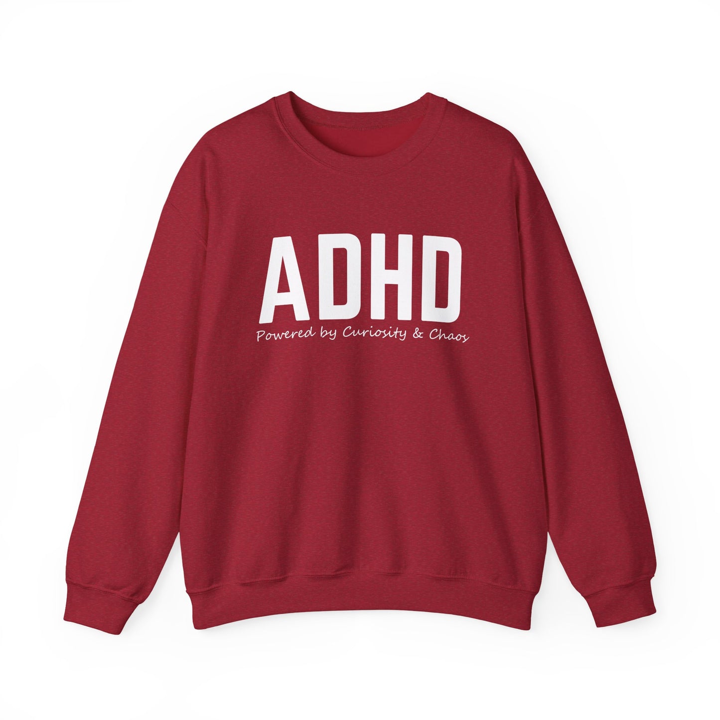 ADHD Powered by Curiosity Sweatshirt – Neurodivergent Affirmation Crewneck
