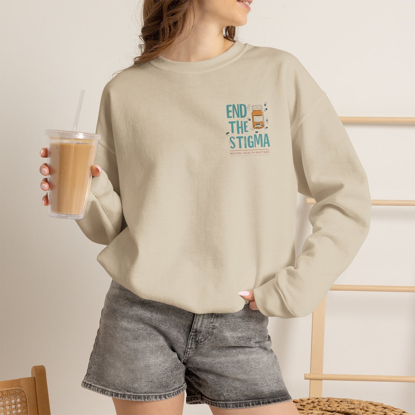 End the Stigma Mental Health Sweatshirt | Empowering Desi Awareness Crewneck