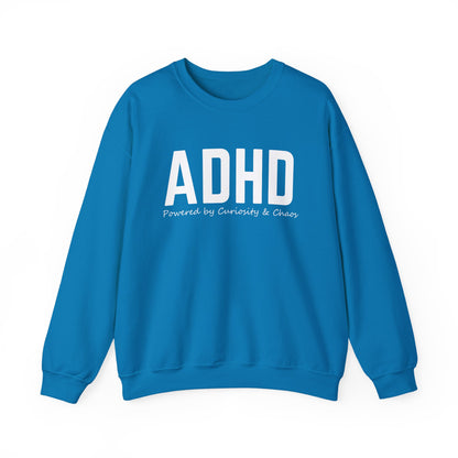 ADHD Powered by Curiosity Sweatshirt – Neurodivergent Affirmation Crewneck