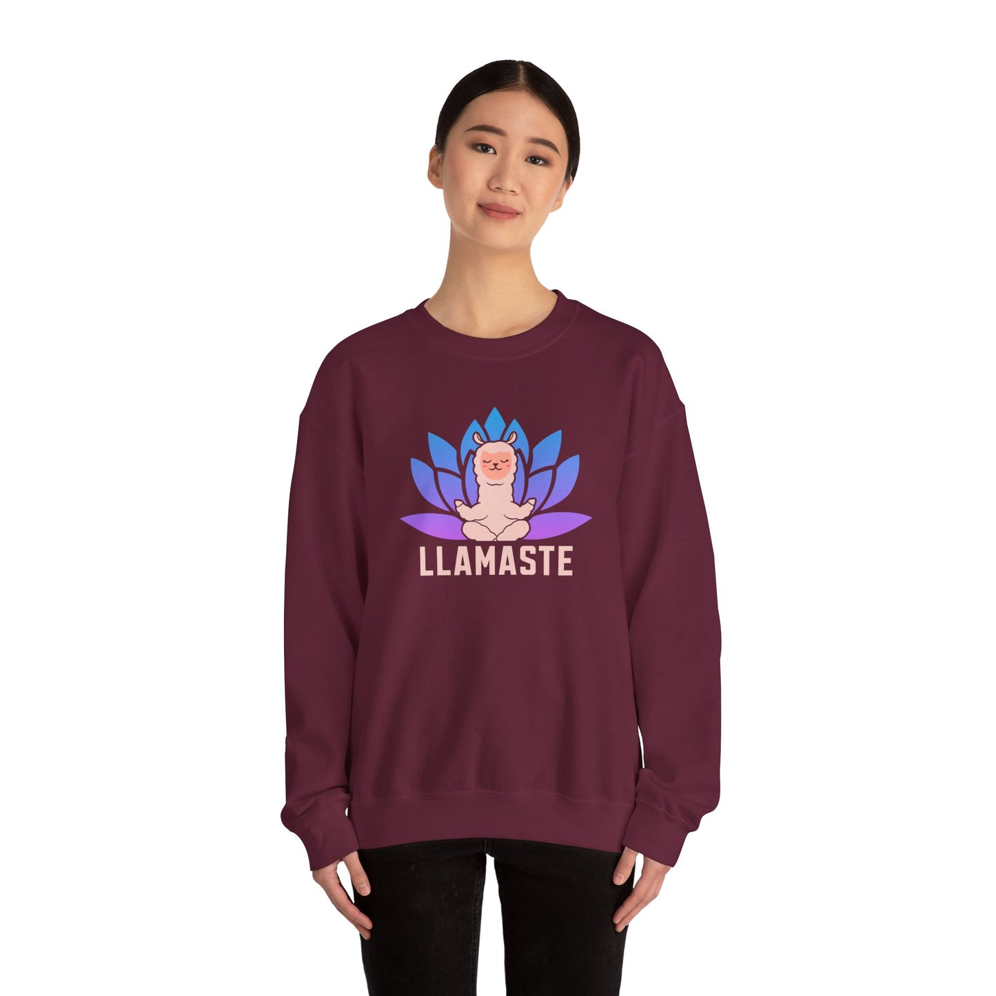 Llamaste Sweatshirt – Funny Desi Yoga-Inspired Crewneck