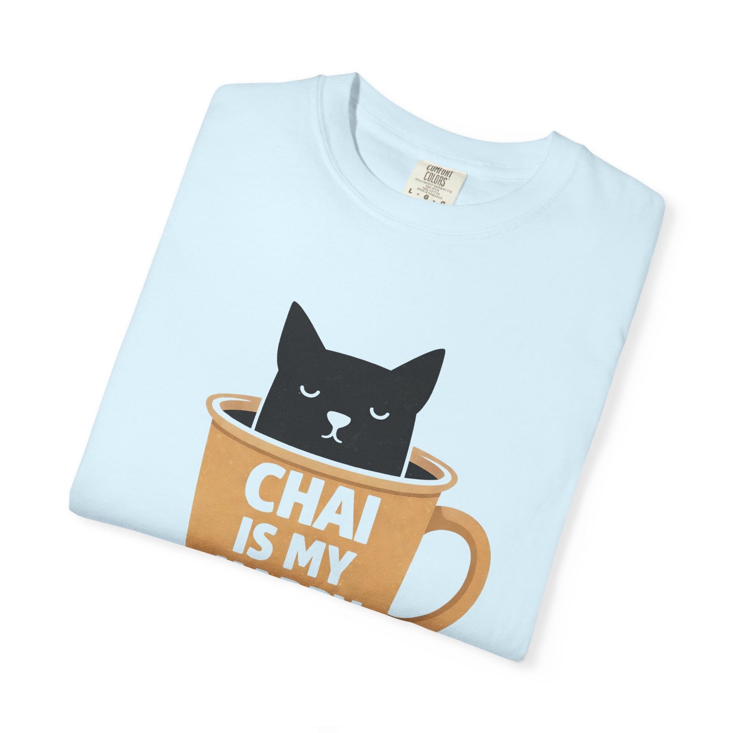 Chai Is My Happy Place Shirt | Chai Lover Gift | Funny Cat Tee | Tea Lover Gift | Birthday Gift for Her