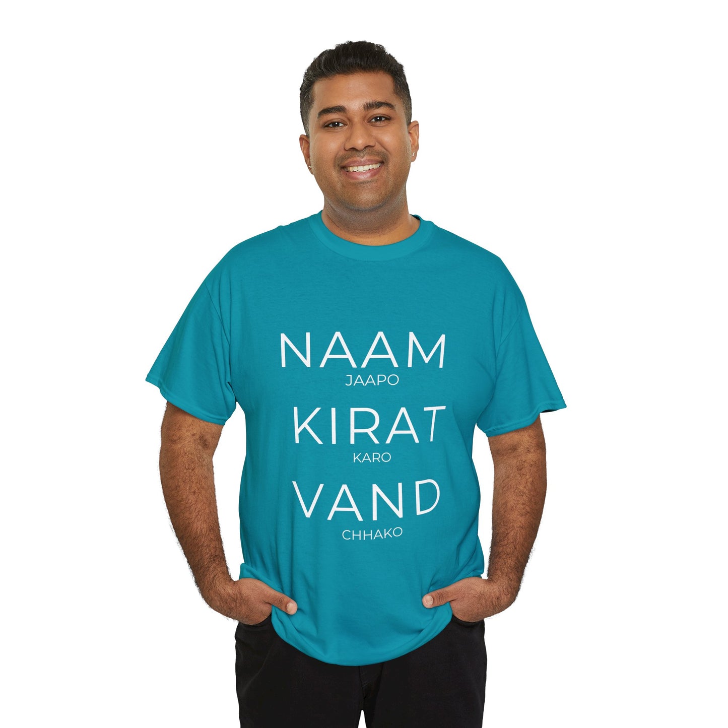 Unisex Punjabi Sikh T-Shirt – NAAM JAPPO KIRAT KARO VAND CHHAKO Tee