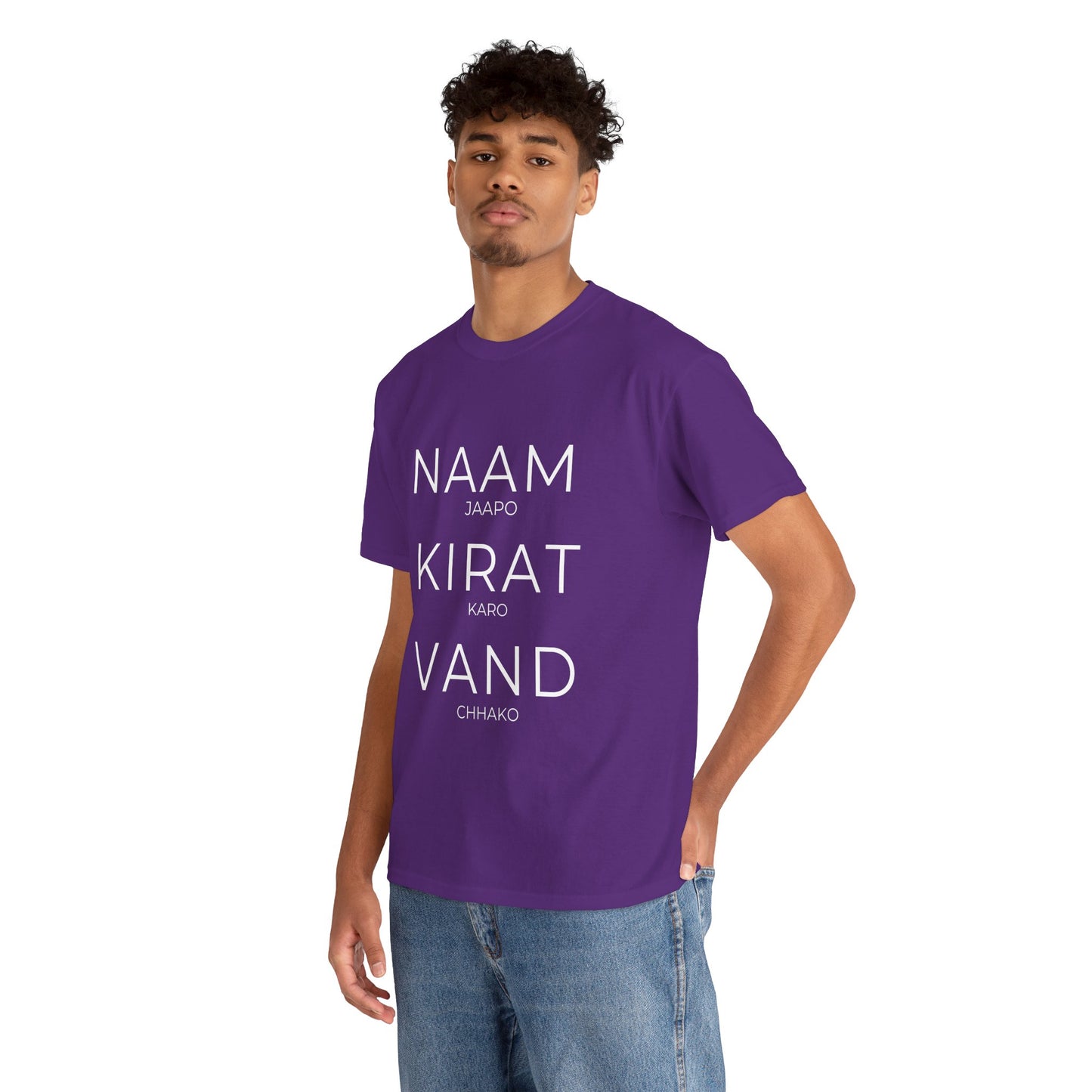 Unisex Punjabi Sikh T-Shirt – NAAM JAPPO KIRAT KARO VAND CHHAKO Tee