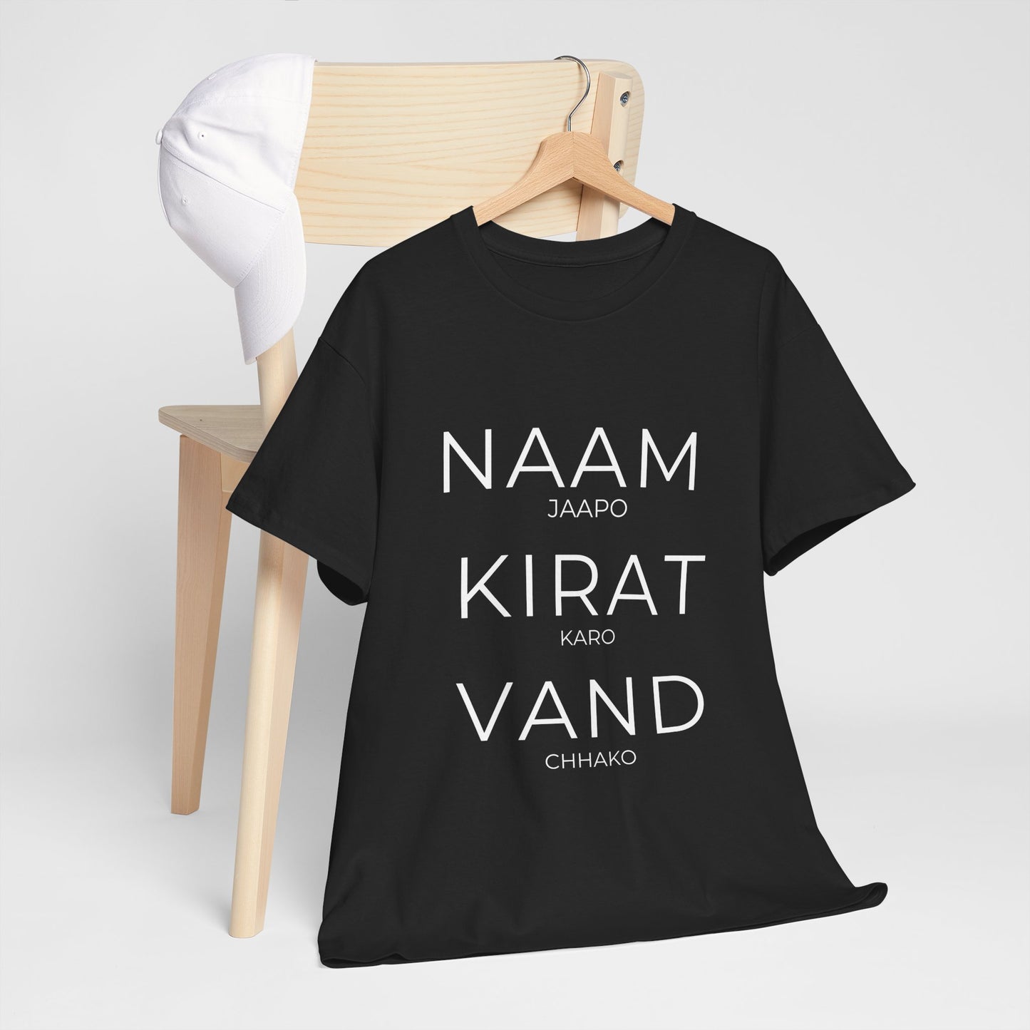 Unisex Punjabi Sikh T-Shirt – NAAM JAPPO KIRAT KARO VAND CHHAKO Tee