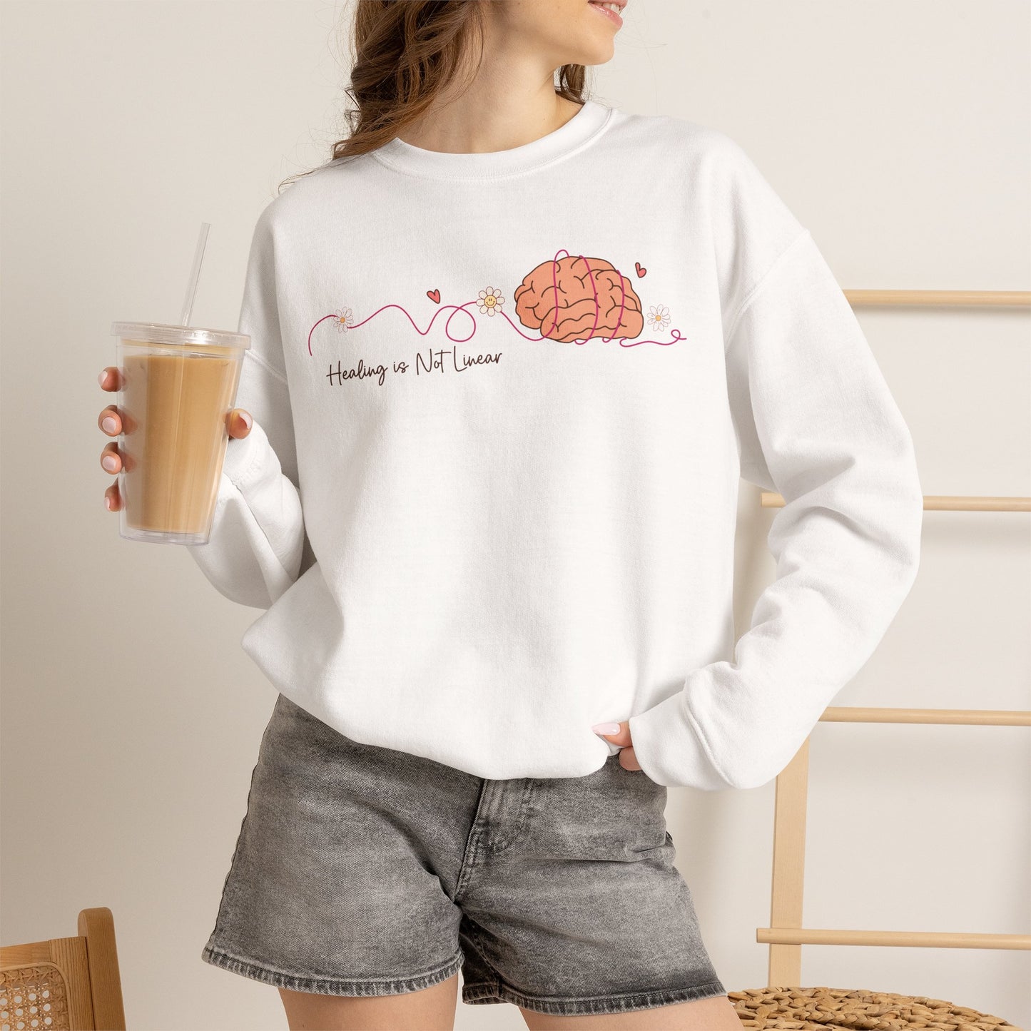 Healing Is Not Linear Sweatshirt | Mental Health Awareness Crewneck