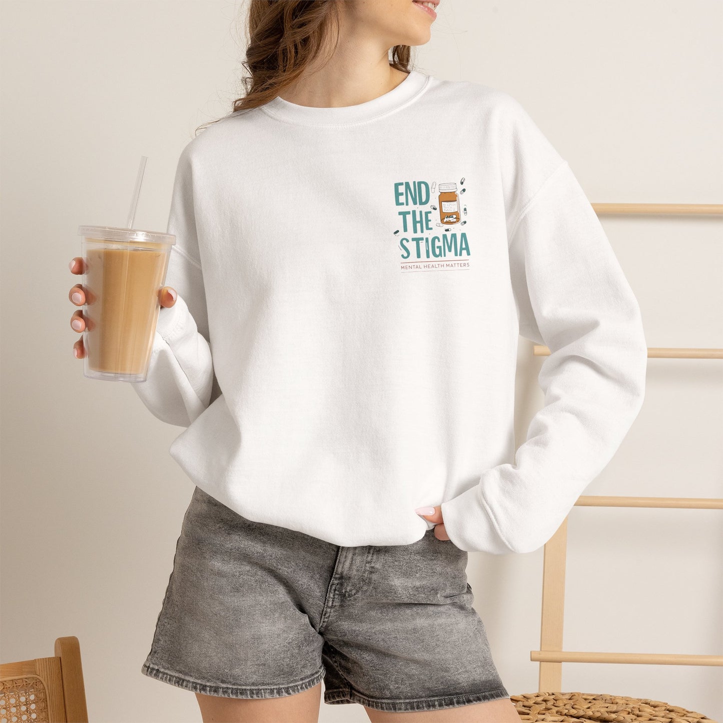 End the Stigma Mental Health Sweatshirt | Empowering Desi Awareness Crewneck