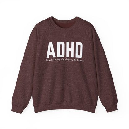 ADHD Powered by Curiosity Sweatshirt – Neurodivergent Affirmation Crewneck