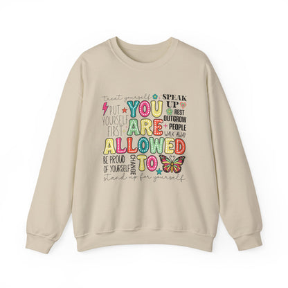 You Are Allowed To – Mental Health Affirmation Graphic T-Shirt