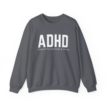 ADHD Powered by Curiosity Sweatshirt – Neurodivergent Affirmation Crewneck