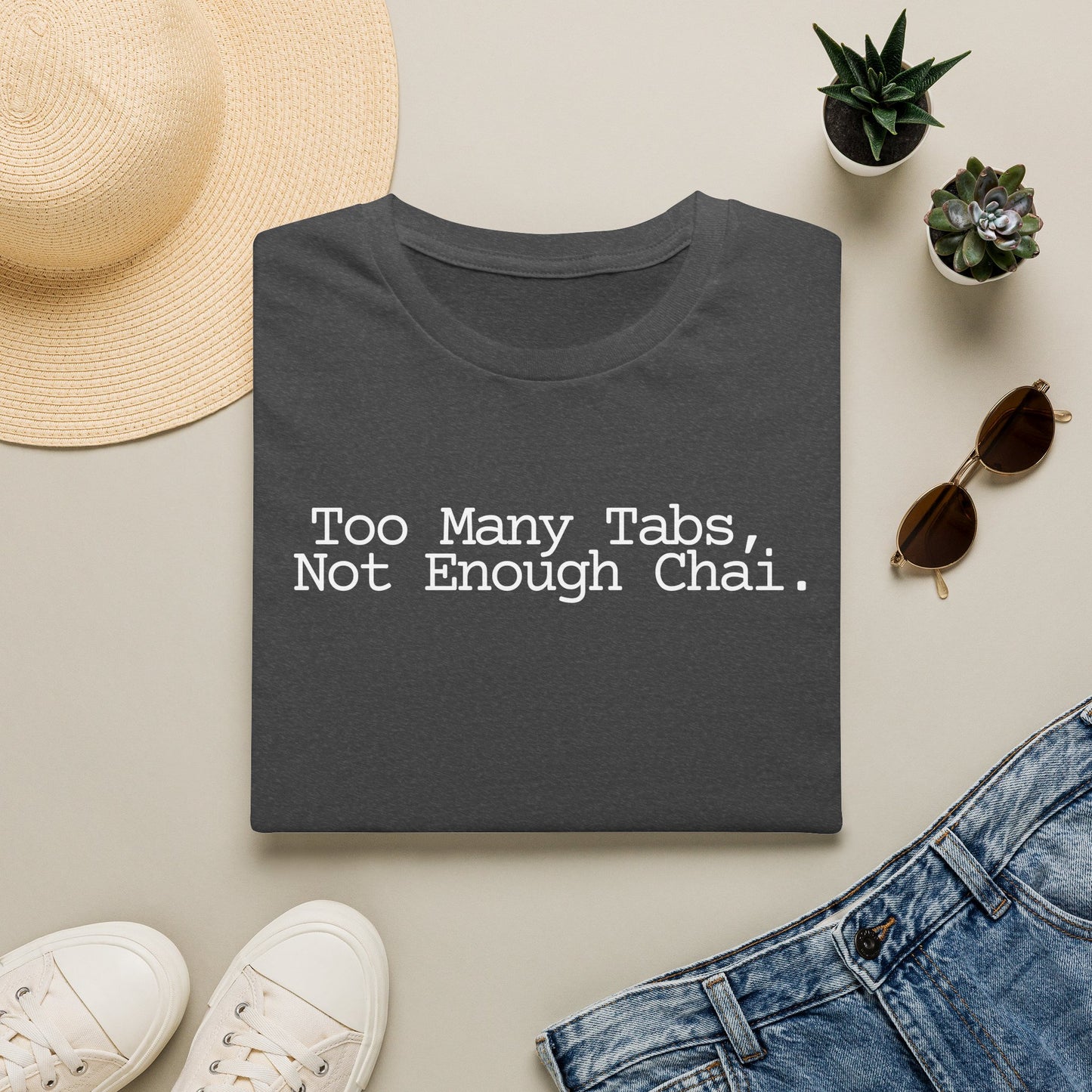Too Many Tabs Not Enough Chai T-Shirt | Funny Chai Coder Graphic Tee