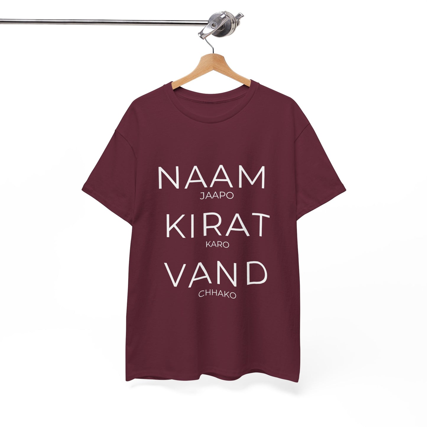 Unisex Punjabi Sikh T-Shirt – NAAM JAPPO KIRAT KARO VAND CHHAKO Tee