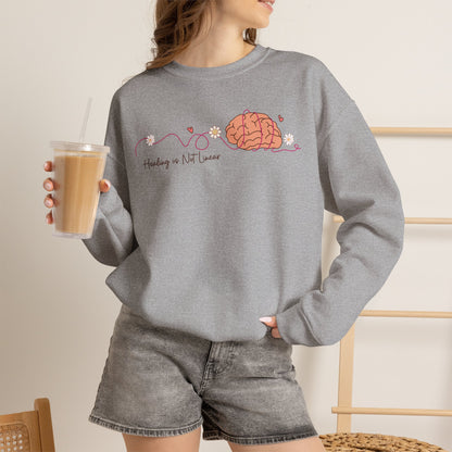 Healing Is Not Linear Sweatshirt | Mental Health Awareness Crewneck