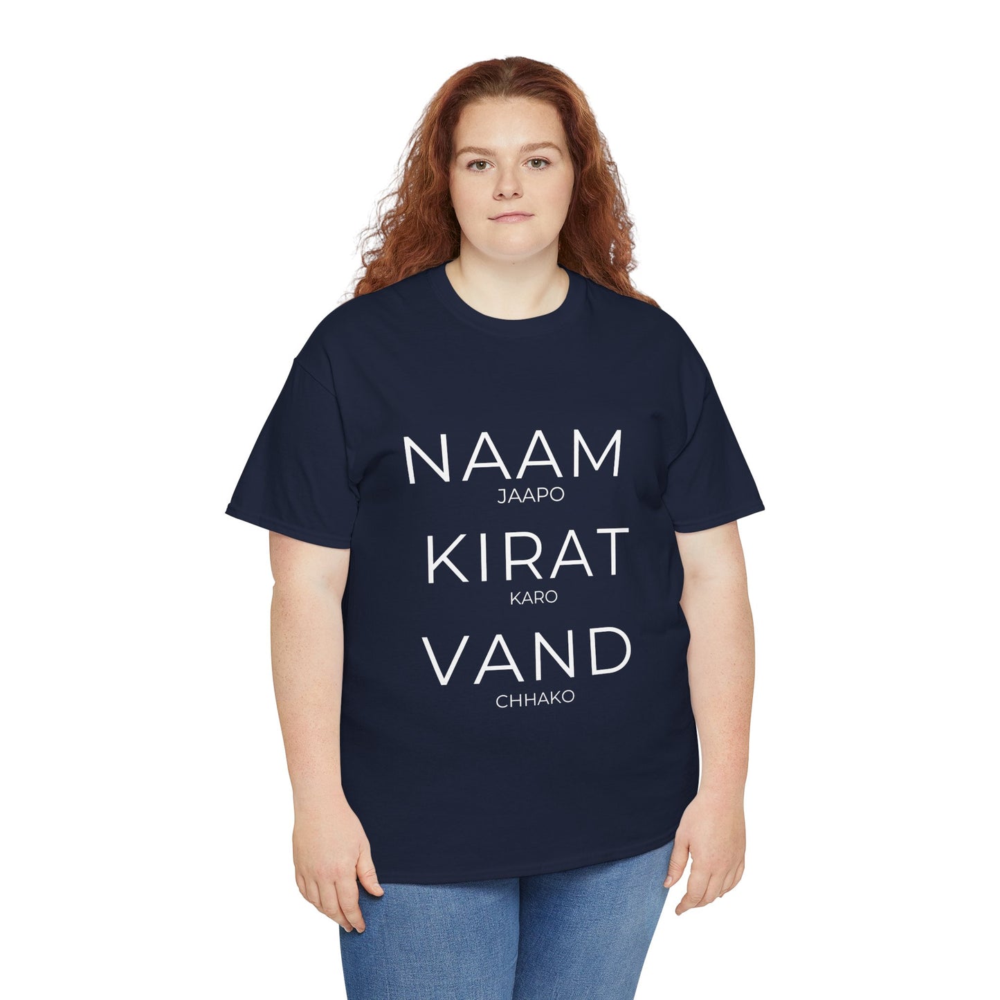 Unisex Punjabi Sikh T-Shirt – NAAM JAPPO KIRAT KARO VAND CHHAKO Tee