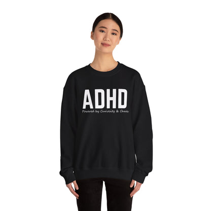 ADHD Powered by Curiosity Sweatshirt – Neurodivergent Affirmation Crewneck