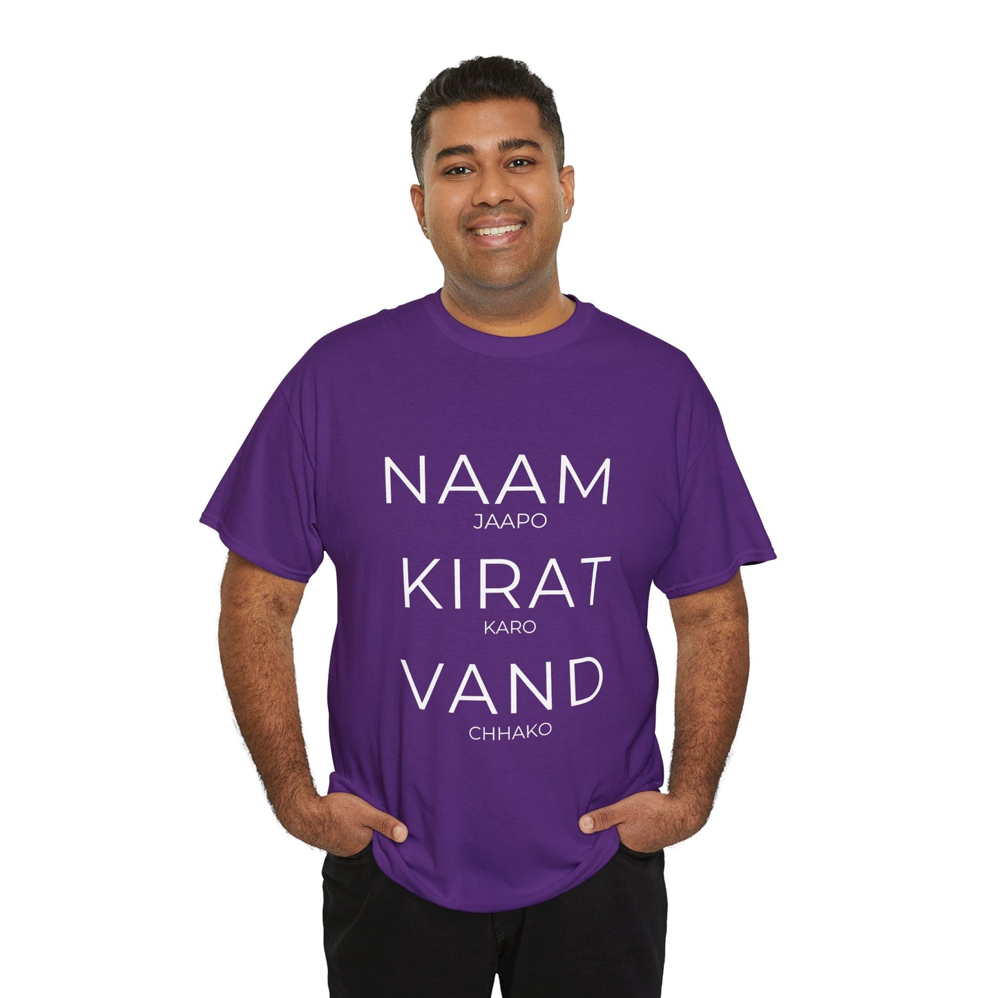 Unisex Punjabi Sikh T-Shirt – NAAM JAPPO KIRAT KARO VAND CHHAKO Tee