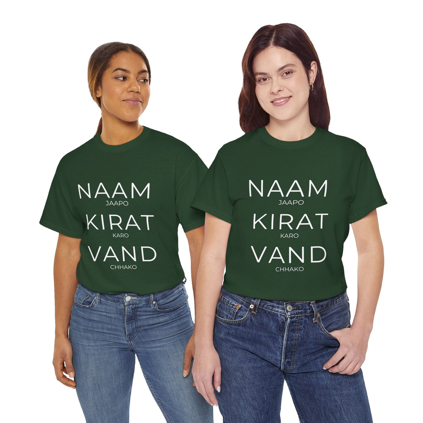 Unisex Punjabi Sikh T-Shirt – NAAM JAPPO KIRAT KARO VAND CHHAKO Tee